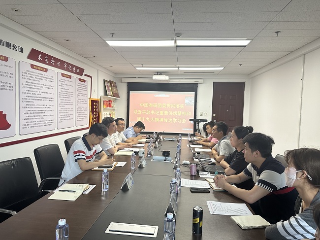 中國(guó)有研團(tuán)委傳達(dá)學(xué)習(xí)習(xí)近平總書(shū)記重要講話精神和團(tuán)十九大精神